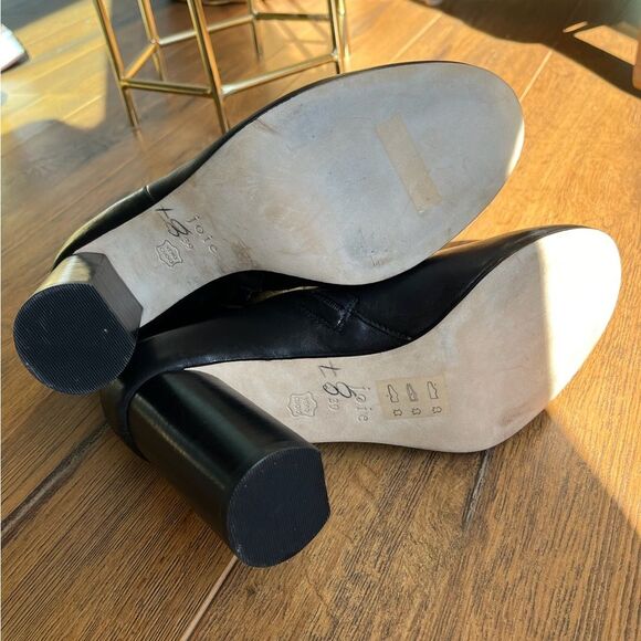 New Joie Lara Leather Ankle Boots Black Heel - Picture 9 of 10